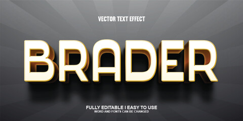 Brader Fully Editable 3D Vector Text Effect