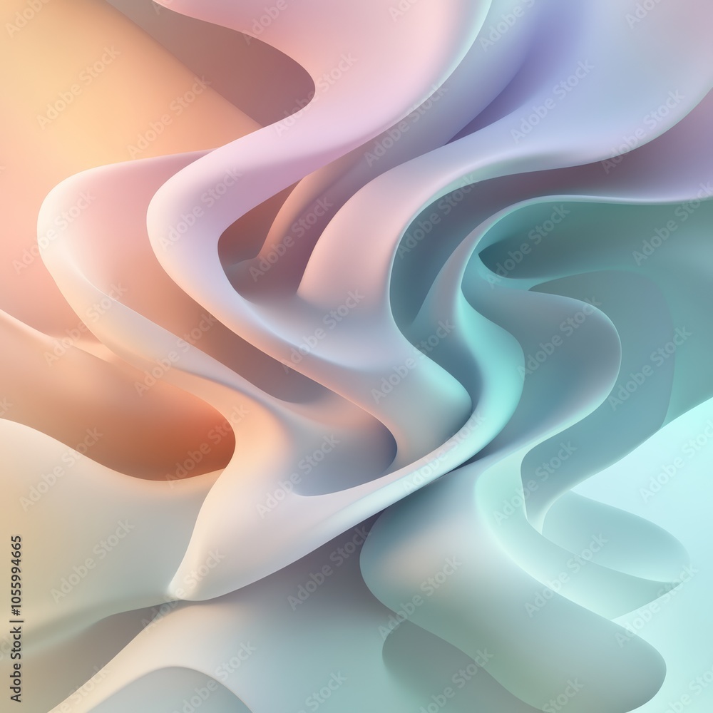 Poster continuous swirling 3d design with gradient colors