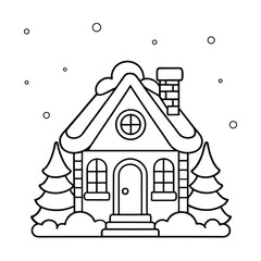 winter coloring page for kids  