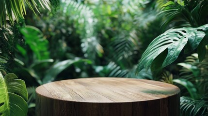 empty podium against garden