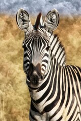 Naklejka premium zebra illustration isolated