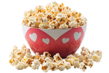 Popcorn in a Heart-Shaped Bowl: A Movie Night Treat