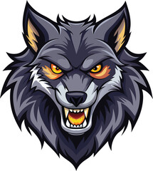 Fierce Angry Wolf Vector Illustration