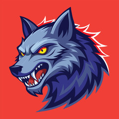 Vector Art of Angry Wolf Howling