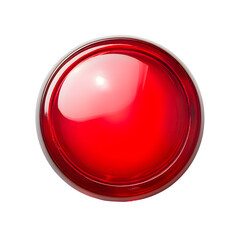 Red button isolated on transparent background
