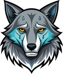 Crying Wolf Head Tribal Vector Design