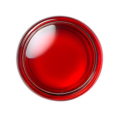 Red button isolated on transparent background
