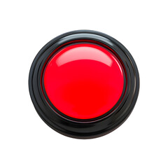 Red button isolated on transparent background