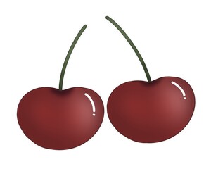Cherry sticker drawing cute.
