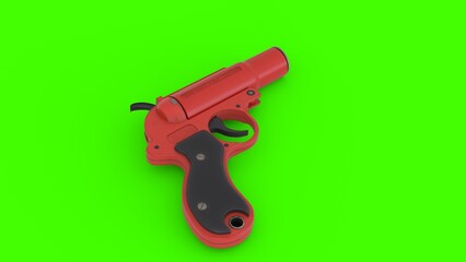 flare gun with green background