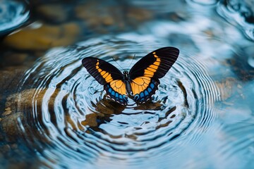 A metaphorical representation of the butterfly effect in economic theory through photography © Daria