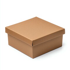 Brown cardboard box, white isolate background