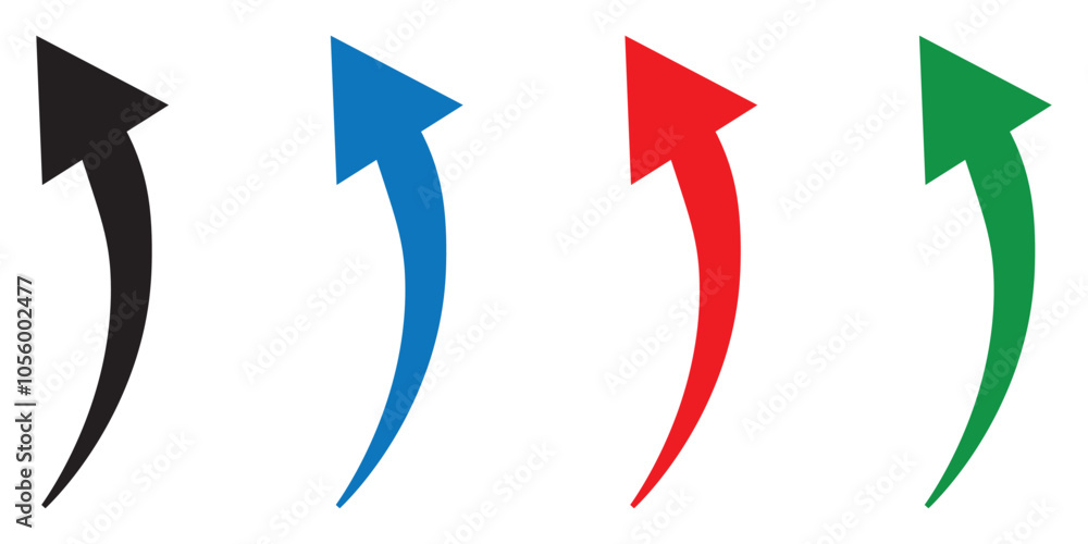 Poster flat style arrow icon set for web, app, and ui design with direction symbols