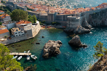 Breathtaking view of Bokar Fort (Tvrđava Bokar) overlooking Dubrovnik Bay