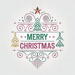 Vector illustration for Happy New Year and Merry Christmas greeting card, party invitation card, website banner, social media banner, christmas tree,