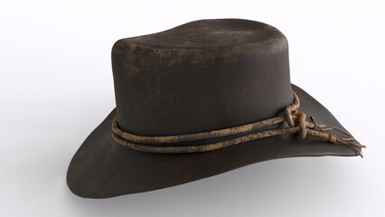 iconic leather hat with white background