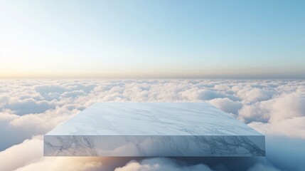 empty podium above clouds