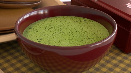 japanese food dessert set with white background