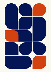 Bauhaus simple aesthetic vector design card. Modernism template made with geometric shapes