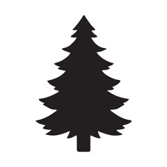 Obraz premium Christmas Tree silhouette vector art on white background