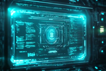 Obraz premium sci-fi and high tech data screen, 