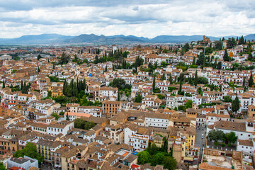 View of Granada, Spain from Alhambra