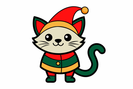 recommend clip art: A cute baby Cat with Christmas Costume