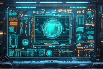 Fototapeta premium sci-fi and high tech data screen, 