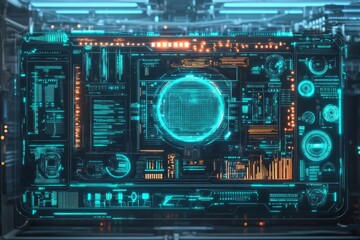 Obraz premium sci-fi and high tech data screen, 