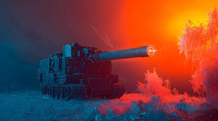 Thermal imaging technology capturing the detection and tracking capabilities of a sophisticated anti missile defense system as it responds to multiple incoming threats in a military or strategic