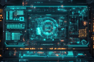 sci-fi and high tech data screen, 