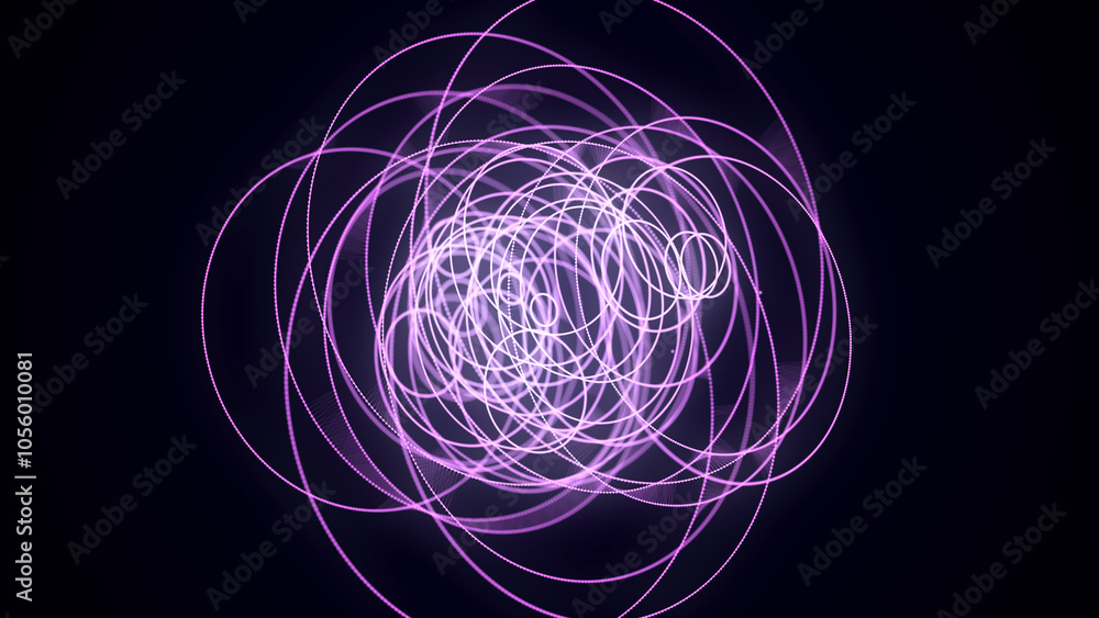 Fototapete Abstract blue sphere with connecting dots and lines. Wireframe technology sphere of particles. Big data visualization. 3d rendering.