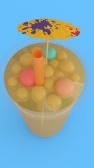 pineapple juice with blue background