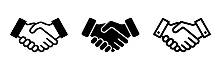 handshake icon vector art design on a white background