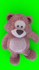 silicone teddy bear with green background