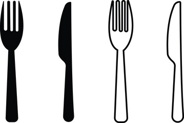 fork and knife set icon