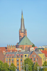 Panorama of the city of Szczecin with the Odra River