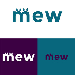 mew letter logo for animal company, Creative and modern mew letter logo.
