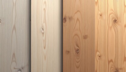 Natural Pine Wood Panels in Beige and Brown Tones for Interior Design with Grain Texture