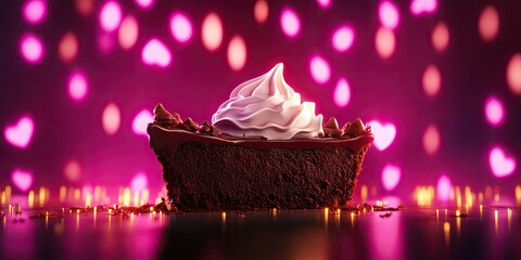Freshly baked chocolate pie topped with whipped cream, perfect for dessert lovers