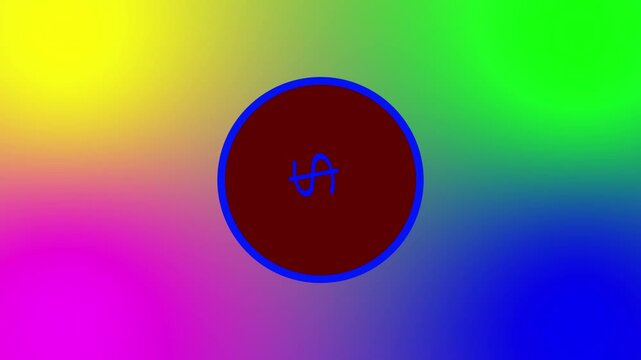Money dollar sign icon blue and red color desing animation on colorfull background.