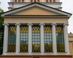 Gomel Palace and Park Ensemble of the Rumyantsevs and Paskeviches on a cloudy summer day
