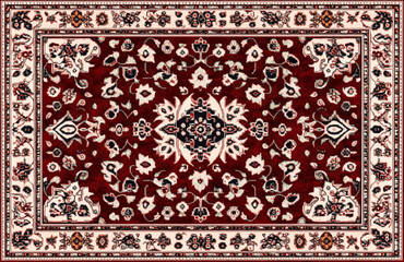 Traditional Turkish carpet design with intricate ornament patterns