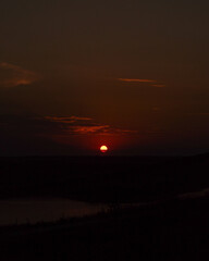 Red sunset on the Bakota Ukraine