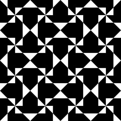Seamless pattern with geometric motifs in black and white