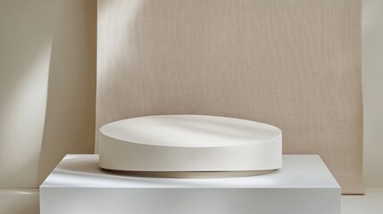 3d render minimalistic white podium against simple background