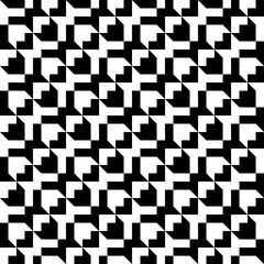 Seamless pattern with geometric motifs in black and white