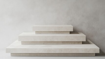3d minimalistic white podium against white background