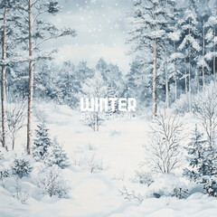 Fototapeta premium snow covered trees in the park