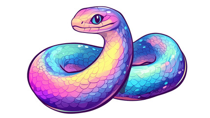 Vector art Cute snake with colorful gradient colors